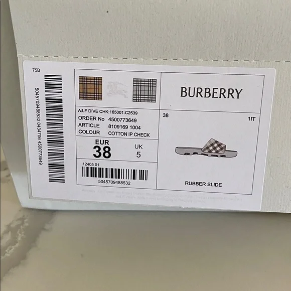 Burberry Cream Check Slide Sandals - Picture 13 of 13